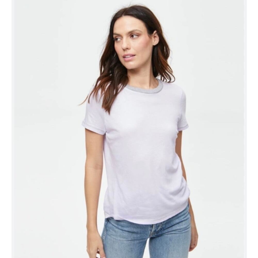 Michael Stars Colleen  Ringer Tee Amethyst Lavender Size Small NWT USA
